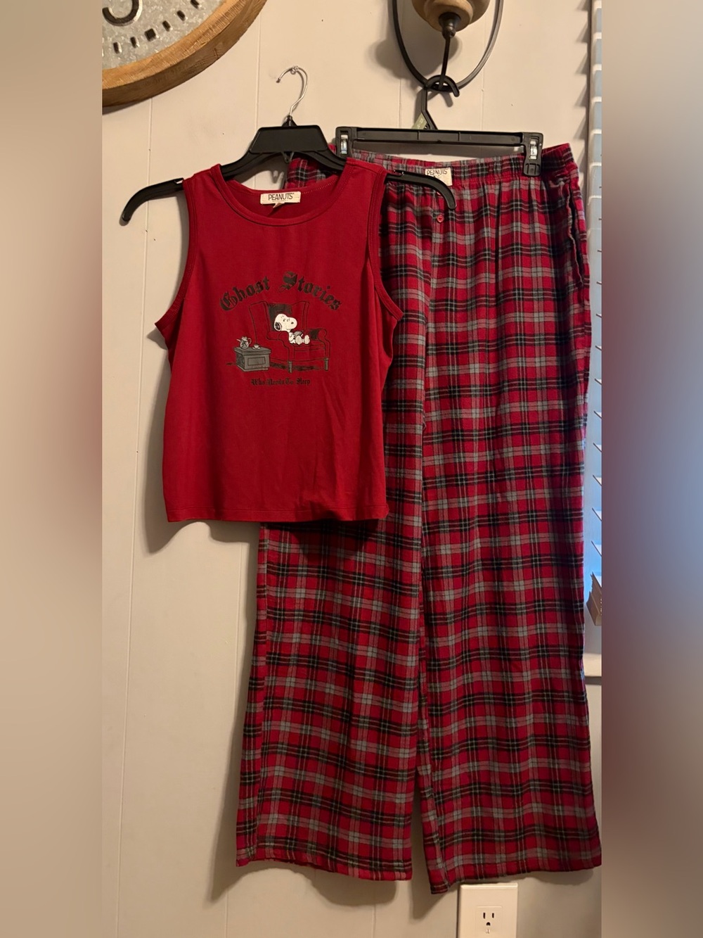 Peanuts Red Plaid Snoopy Nightwear Set